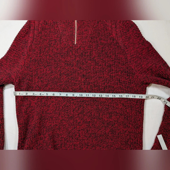 INC mens 1/4 zip sweater, red / black, size L - Picture 8 of 8